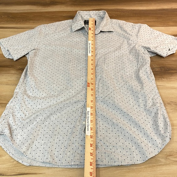 Bonobos Mens Slim Fit Short Sleeve Polka Dot Button Down Shirt Medium Gray - Picture 5 of 8